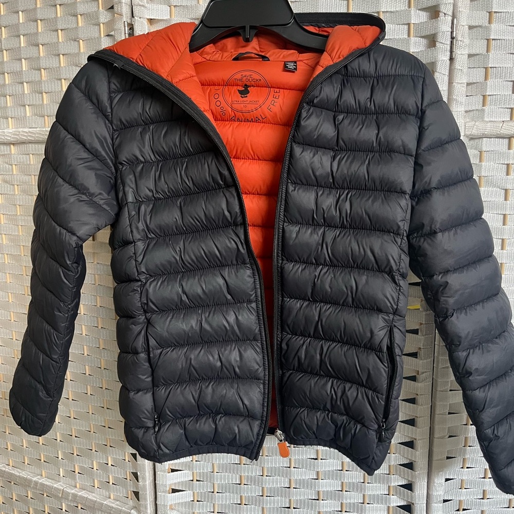 Black and Orange Puffer Jacket